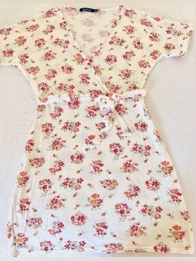Floral Cottagecore Mini Wrap Dress